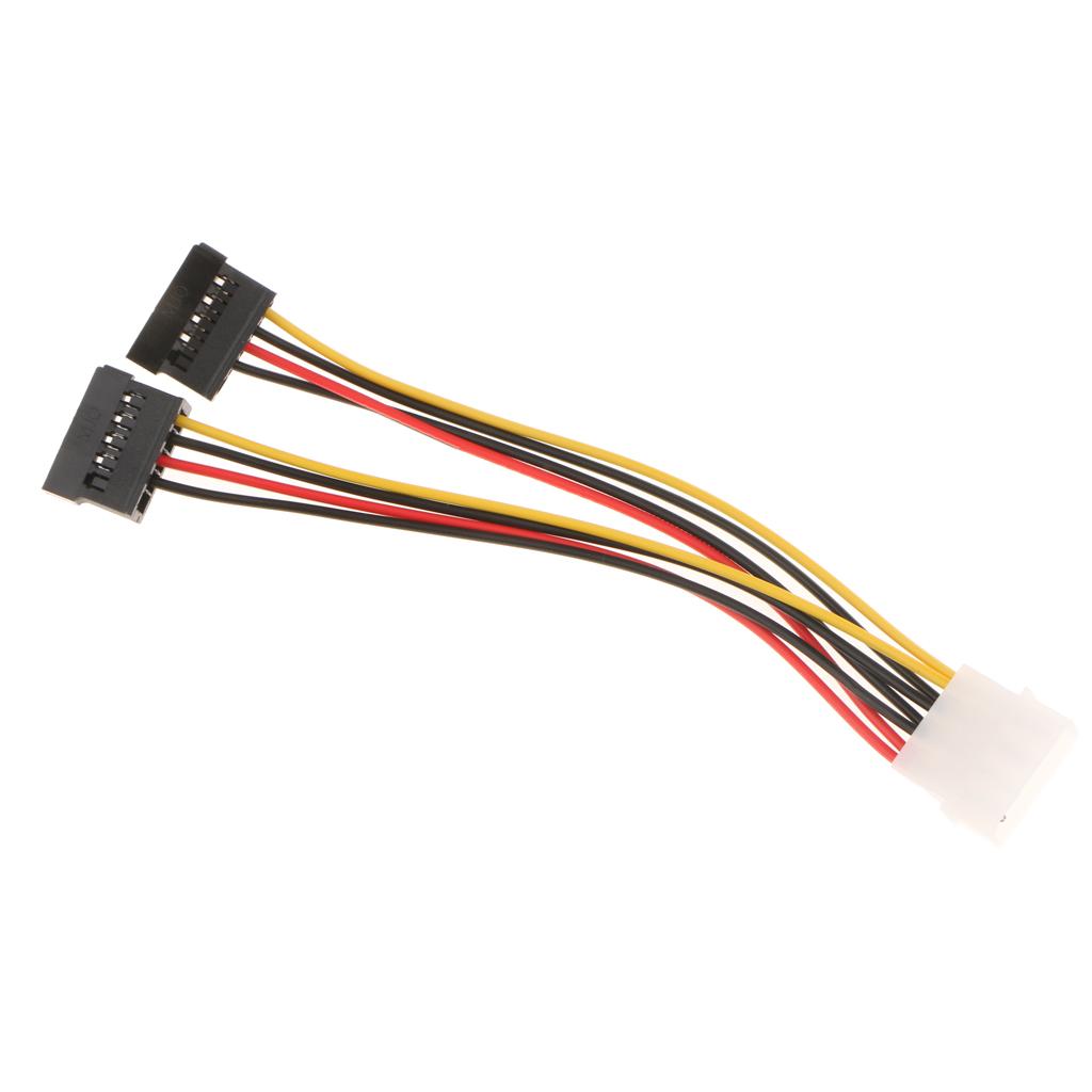 4-pin Molex to SATA Power 15-pin Connector Converter Adapter Cable