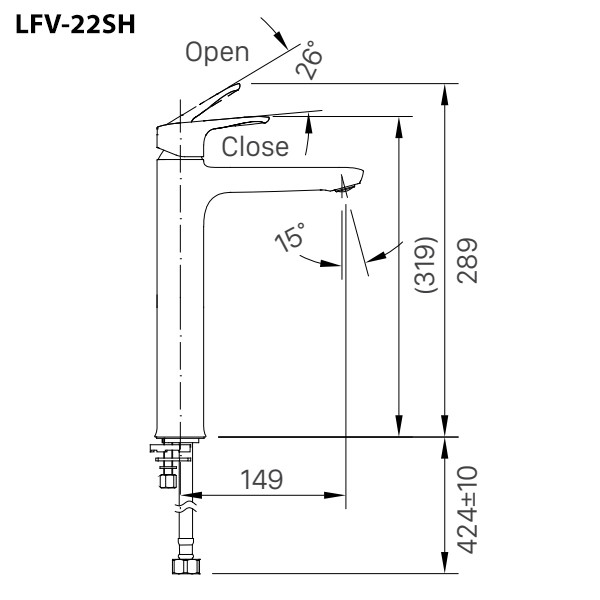 Vòi Chậu Rửa Lạnh Inax LFV-22SH Thân Cao