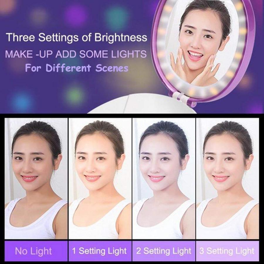 Gương trang điểm Beauty Mirror đa chức năng kết hợp phun sương nano + đèn LED + sạc dự phòng