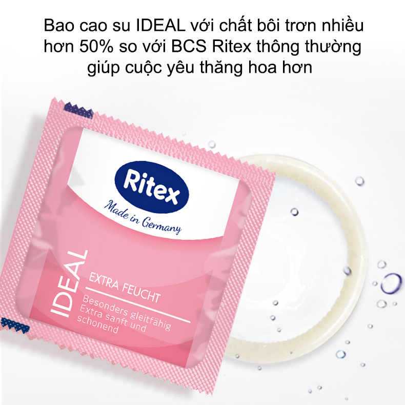 Combo 10 chiếc Bao cao su Ritex Nhập khẩu Đức chính hãng JN-RITEX-IDEAL10