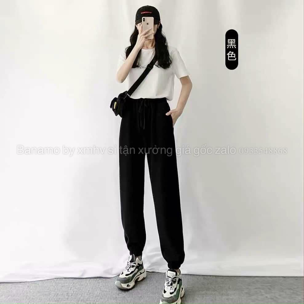 Quần Jogger len tăm nữ chất đẹp thời trang Banamo Fashion 243