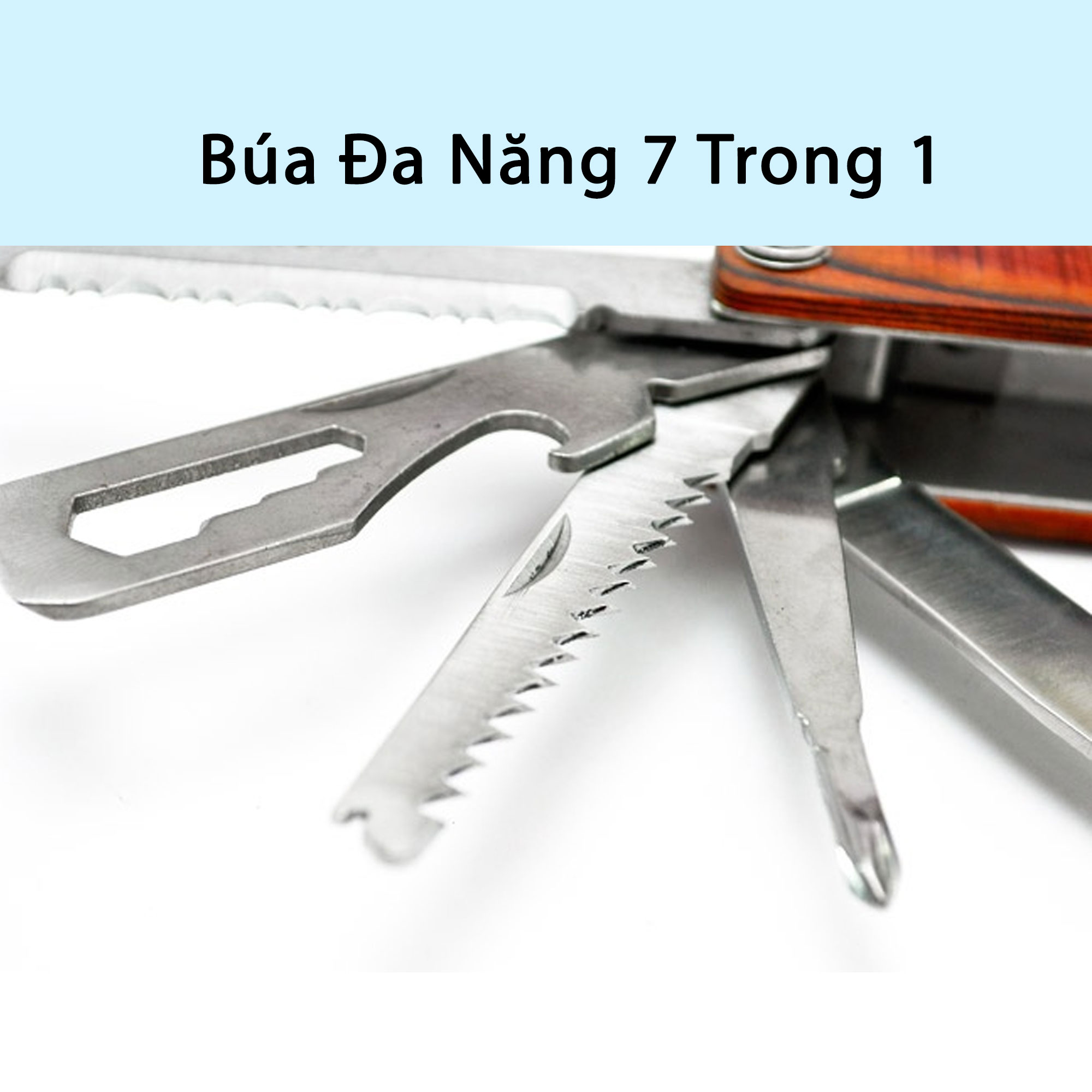 (An Tâm) Búa Cứu Hộ Đa Năng 7 Trong 1 KhoNCC Hàng Chính Hãng - Với Nhiều Tiện Ích Khác - Có Đầu Nhọn Đập Kính Xe Hơi Khi Thủy Kích, Cháy Nổ - KDHS-BUADN-580