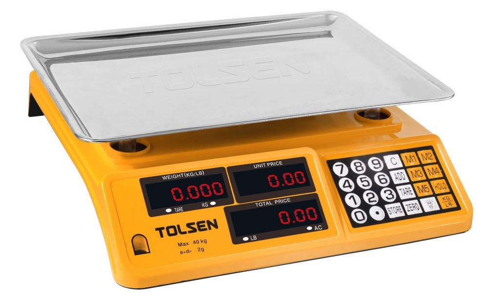 CÂN ĐIỆN TỬ TÍNH TIỀN 40KG/88LB TOLSEN 35200 - HÀNG CHÍNH HÃNG