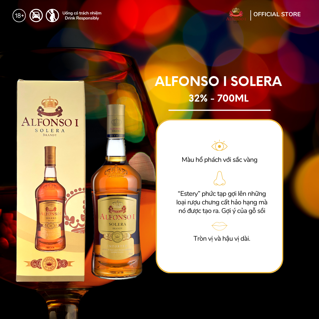 Rượu Brandy Alfonso I Solera 32% 700ml