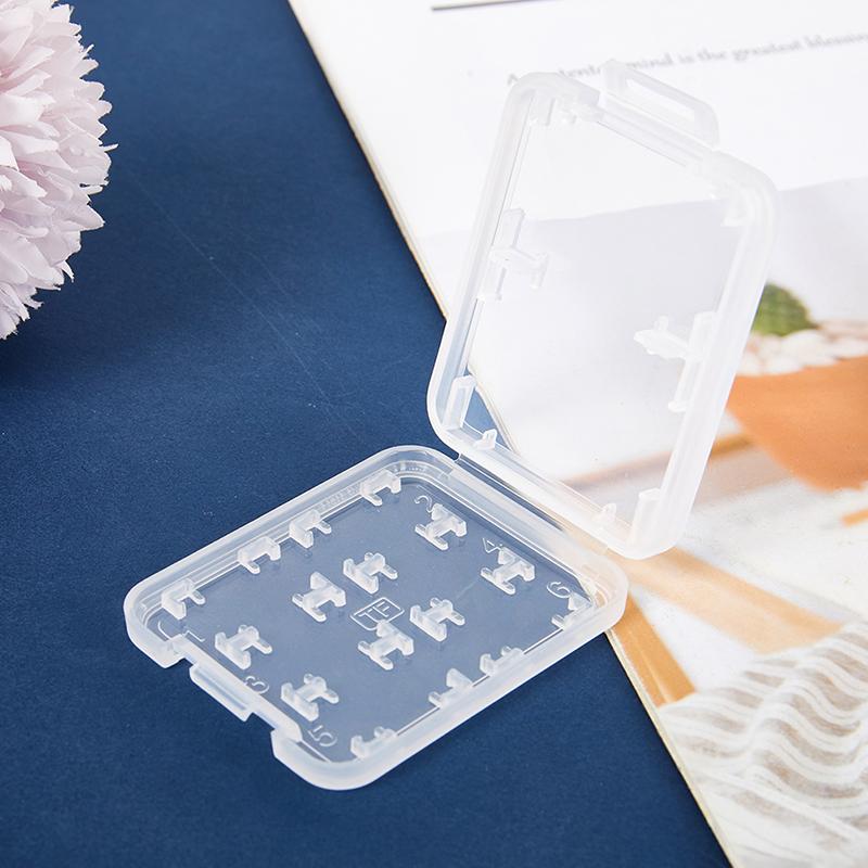 Mới 1 Trong Suốt Bảo Vệ Giá Đỡ Micro Hộp Cho SD SDHC TF MS Thẻ Nhớ Đựng Hộp Nhựa