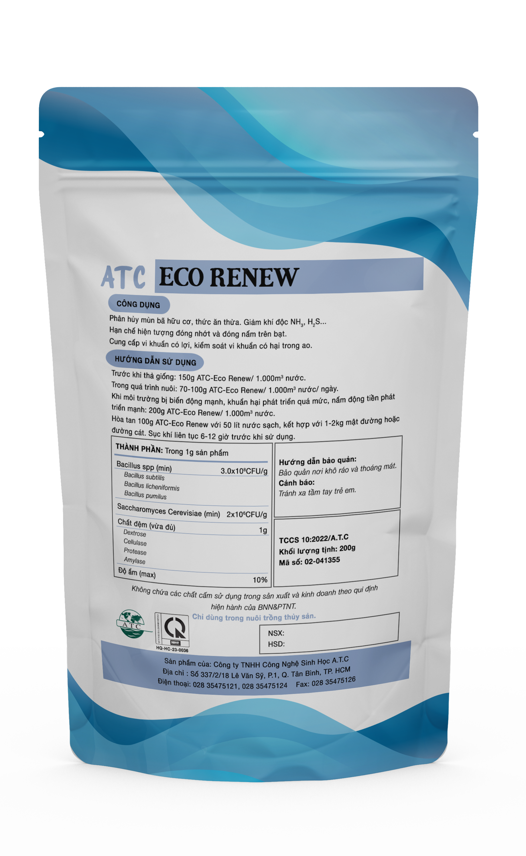 Men vi vinh chuyên dụng xử lý nhớt trong ao hồ ATC-Eco Renew 200gr