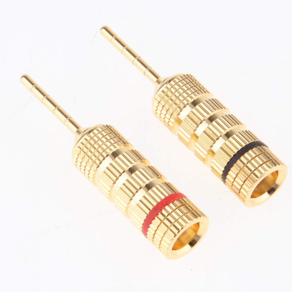2Pieces 2mm Speaker Wire Pin Plug Banana Connector Screw Lock