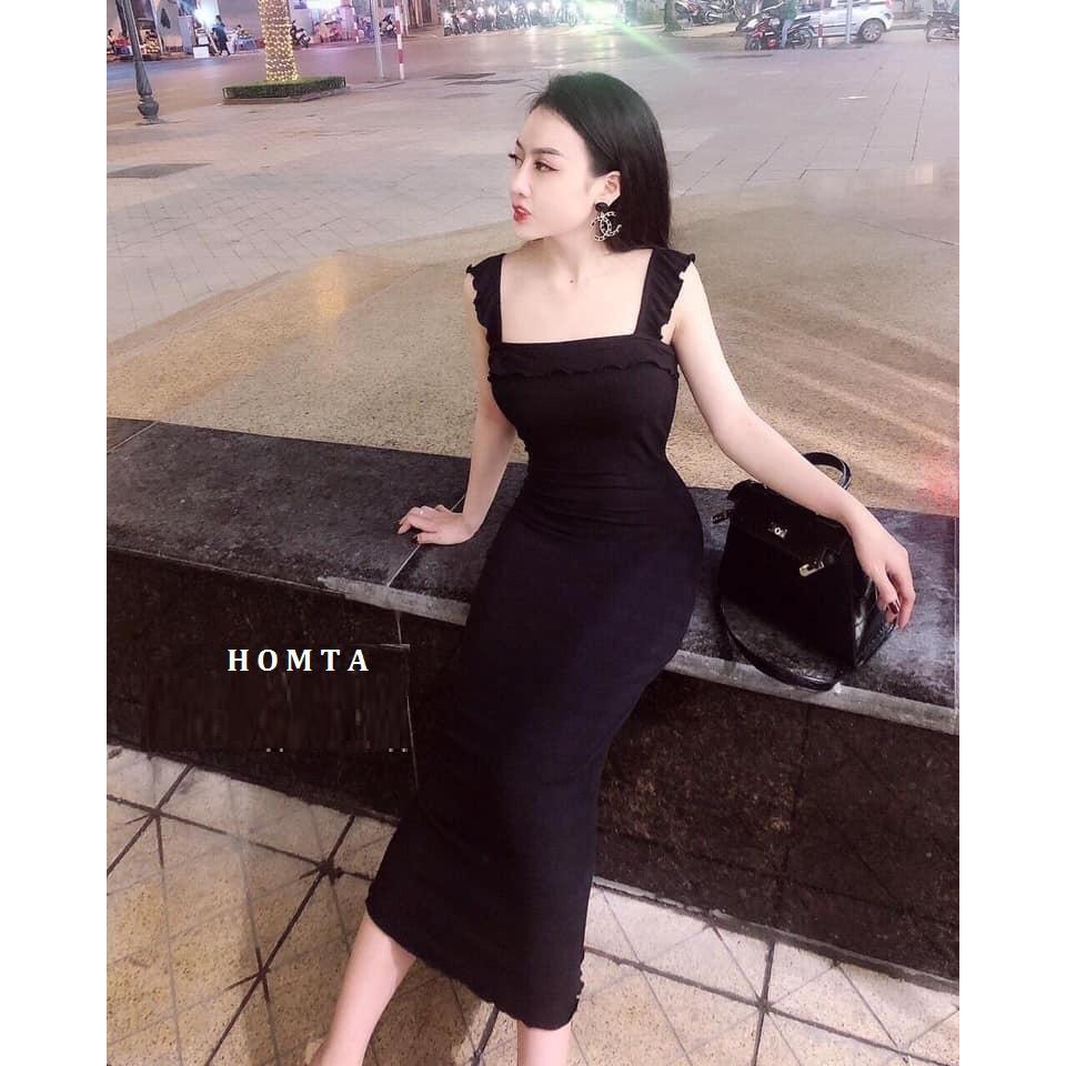 Đầm Body Bèo Vai Thun Gân
