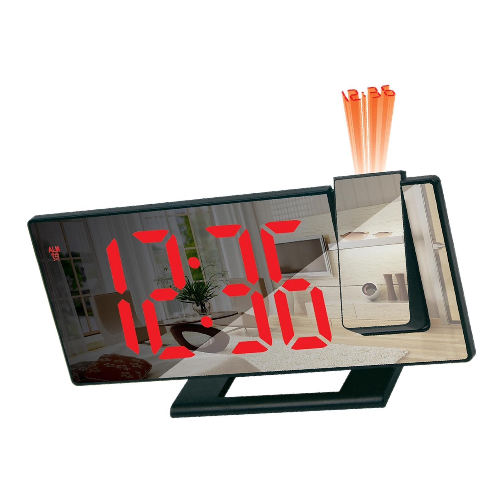 Mirror Surface Snooze /24H Desktop Clock Auto Dimmer LED Screen for Elderly Children