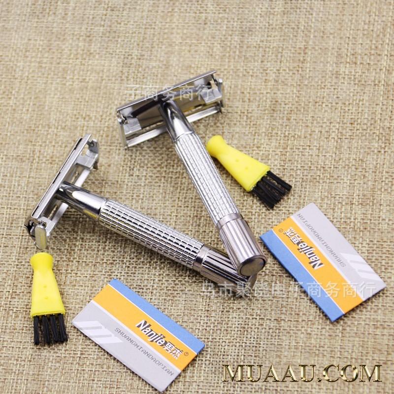 Bàn Cạo Râu Thủ Công 2 Lưỡi Inox Không Gỉ NJ997 Giá Rẻ️! Dao Cạo Râu Cổ Điển Siêu Bền️