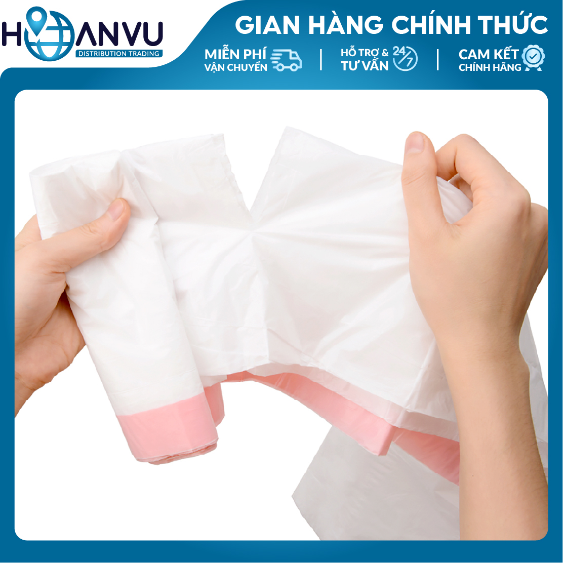 Cuộn 15-50 Túi Rác Có Dây Rút TP Plastic Siêu Tiện Lợi