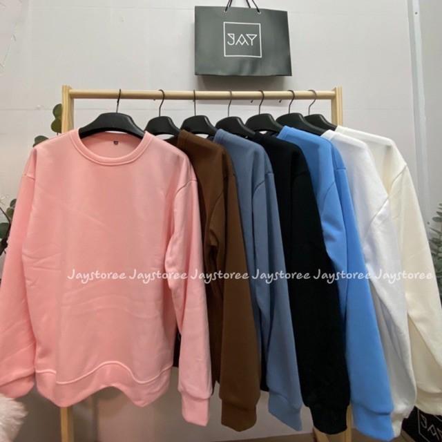 Áo Sweater nỉ bông Trơn Unisex (16 màu) ️Nam nữ Unisex ️ Jaystoree