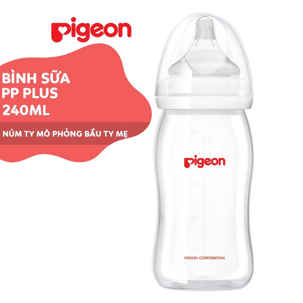 Bình sữa cổ rộng PP Plus Pigeon 160ml/ 240ml/ 330ml