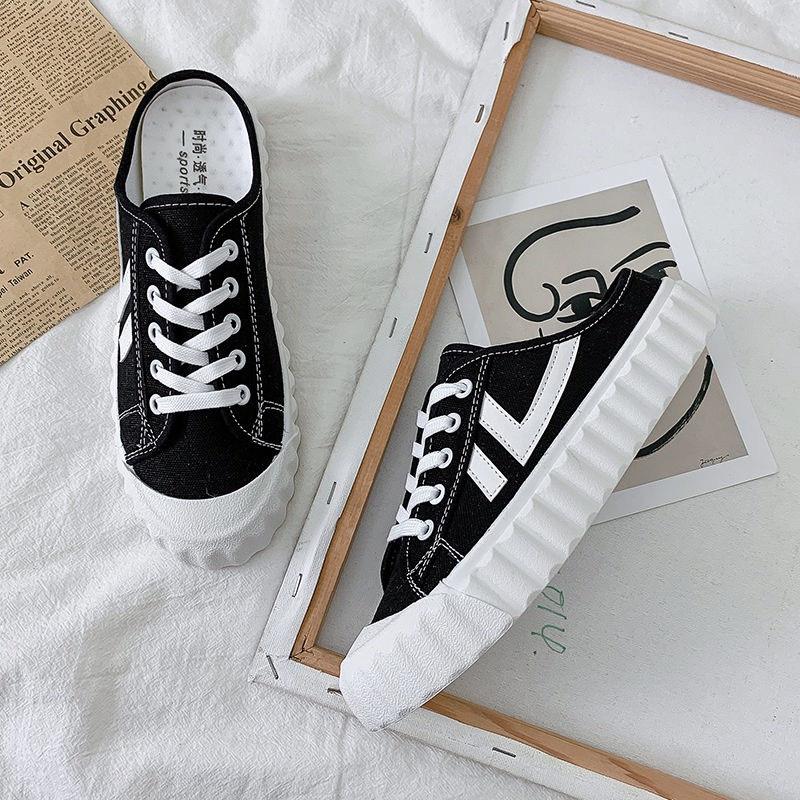 Giày sục thể thao nữ, sneaker dáng cơ bản phối viền đế sò cá tính năng động dễ phối đồ