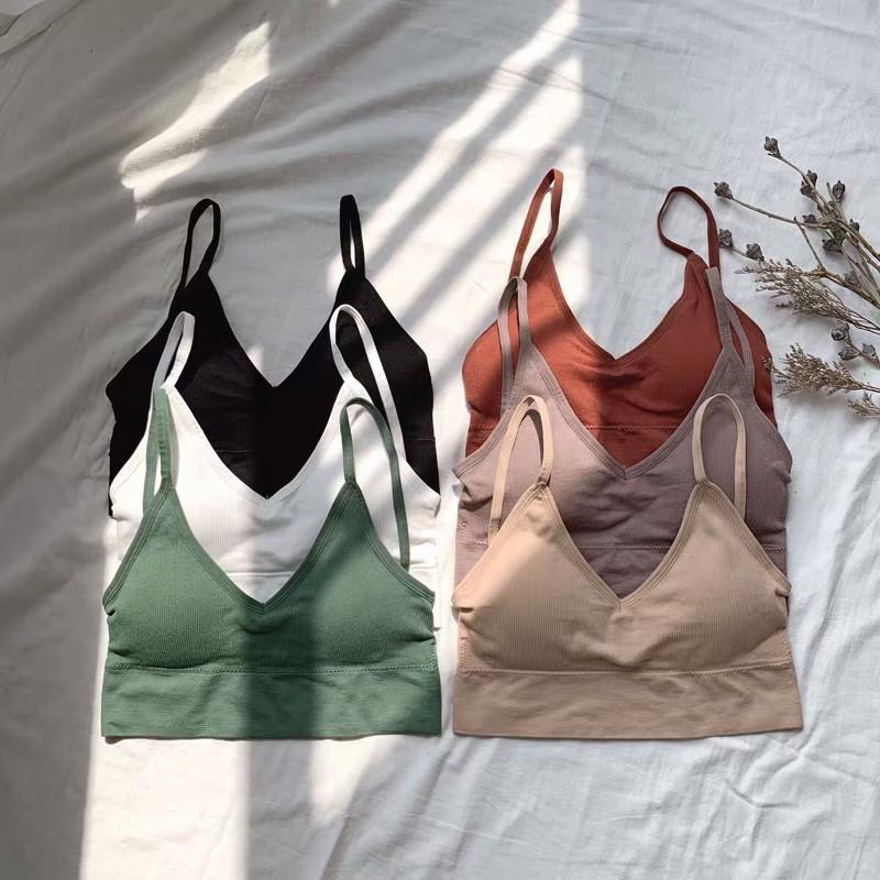 Áo bra ulzzang hở lưng cá tính - Áo lót không gọng thun gân phong cách năng động A367