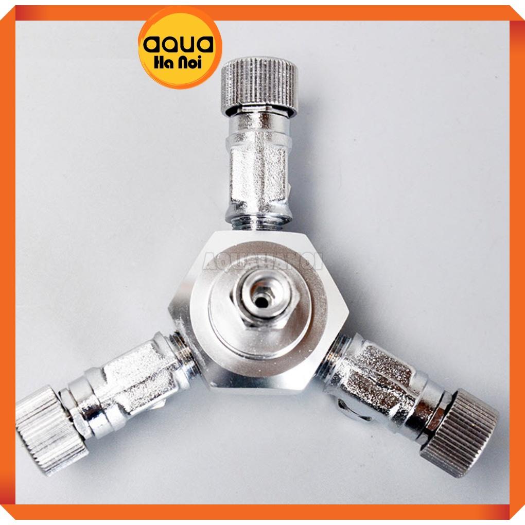 Van inox chia 2/3/4/6 và tinh chỉnh CO2 Mufan cho hồ thủy sinh