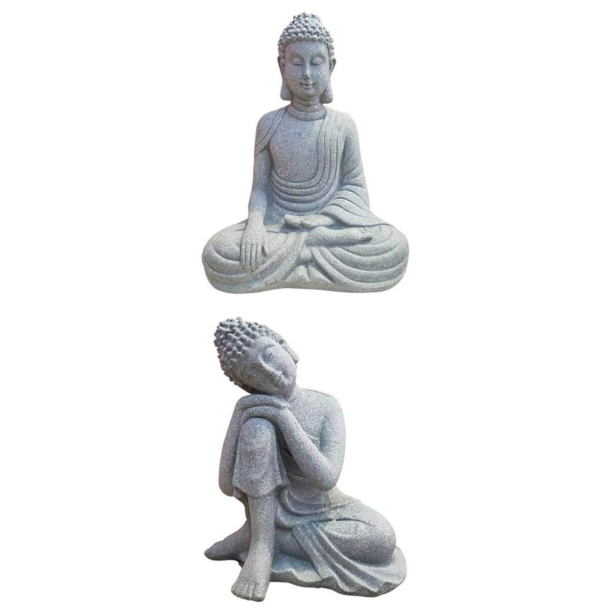 2pcs Buddha Statue Zen Figurine Home Docor Large Sleeping Buddha