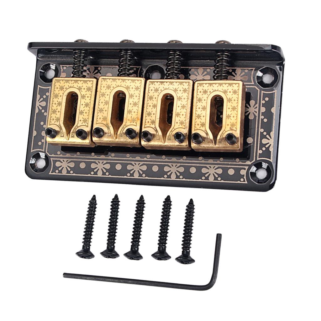 1 Set 4-String Guitar Saddle Bridge for Cigar Box Guitar/Bass Guitar/Ukulele Accessory String Space 14.1mm
