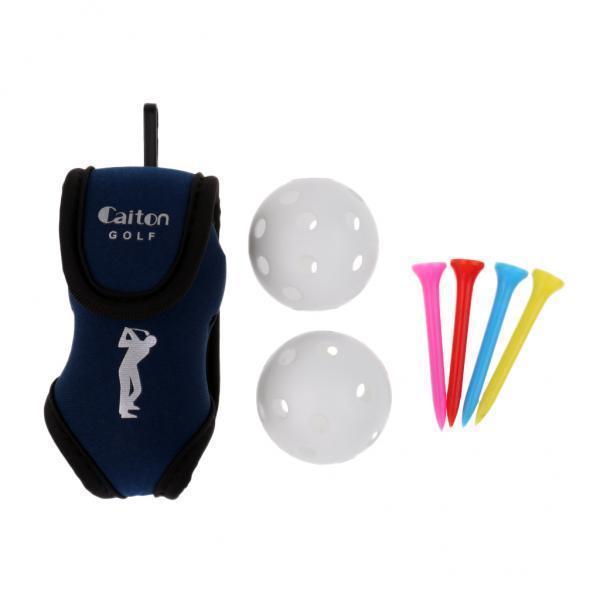 2x Portable Golf Ball Holder Carrying Bag with 2 Golf Balls Sets