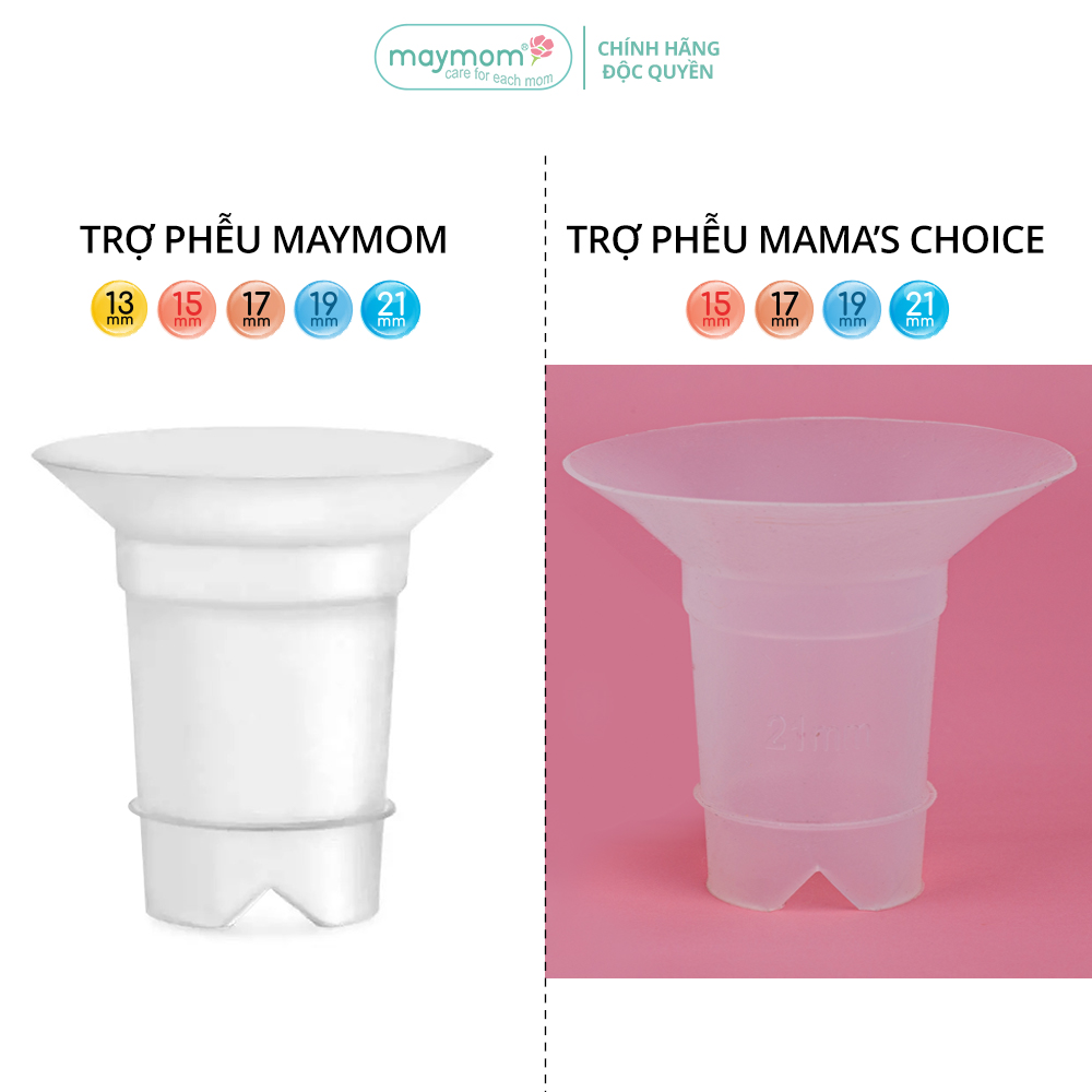 Trợ Phễu Maymom Size 13-15-17-19-21mm, Đệm Giảm Hạ Size Phễu Hút Sữa, Cup Vắt Sữa, Chất Liệu Silicone Êm Ái và An Toàn