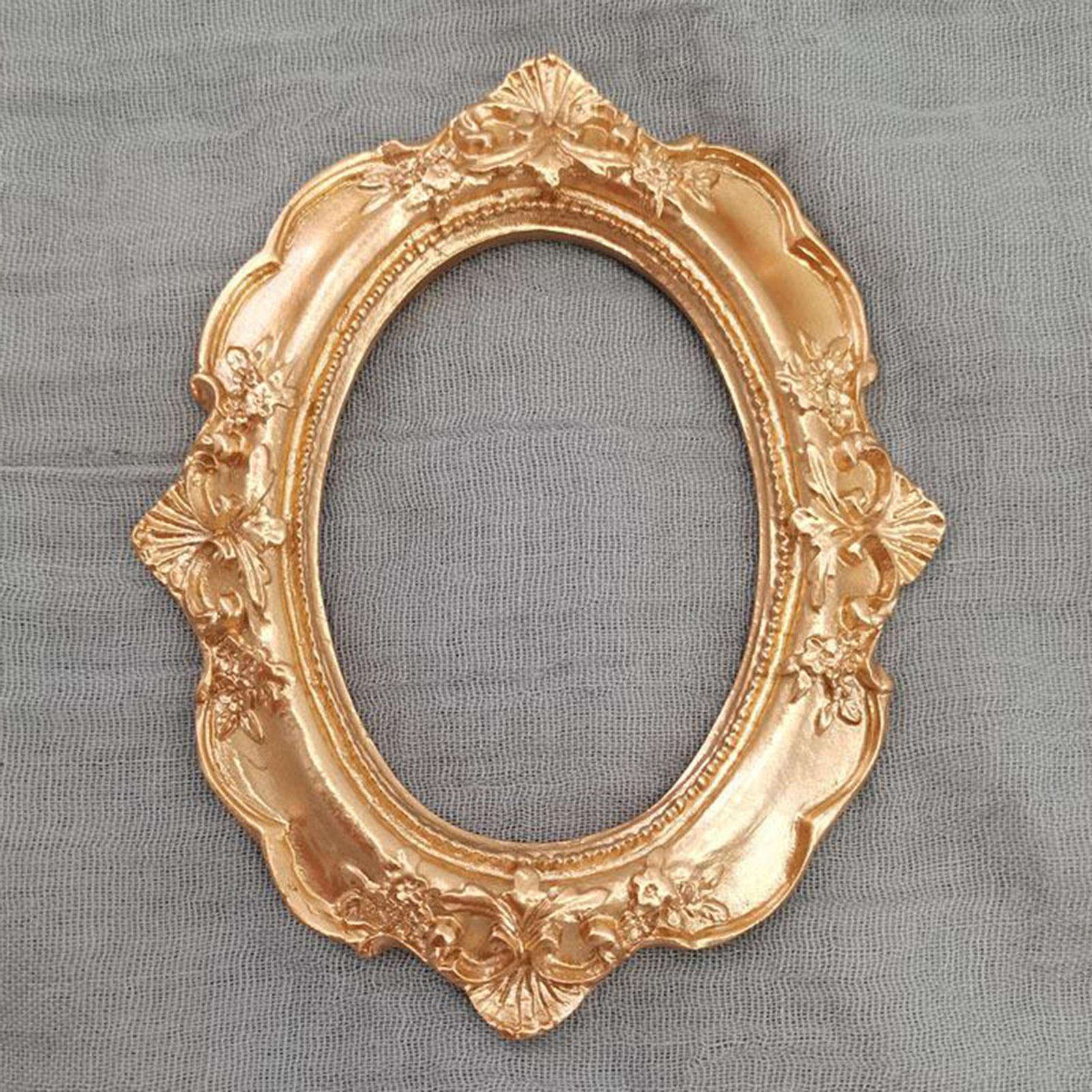 2xVintage Photo Frame Carved Lace Resin Mini Picture Frame Photo Props Oval