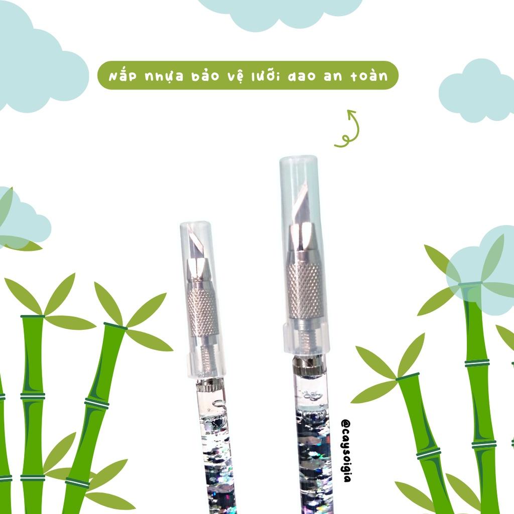 S124 - Bút dao rọc giấy gấu trúc dễ thương unbox đơn hàng, cắt sticker băng dán washi tape - Cây Sồi Già
