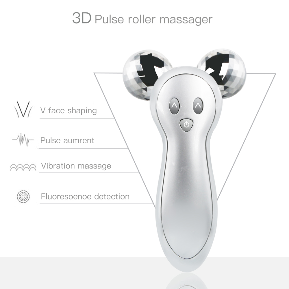 UbodyOasis Dụng cụ làm đẹp nâng cơ và săn chắc khuôn mặt V-face Máy mát xa mặt con lăn 3D Máy mát xa cơ thể rung điện siêu nhỏ