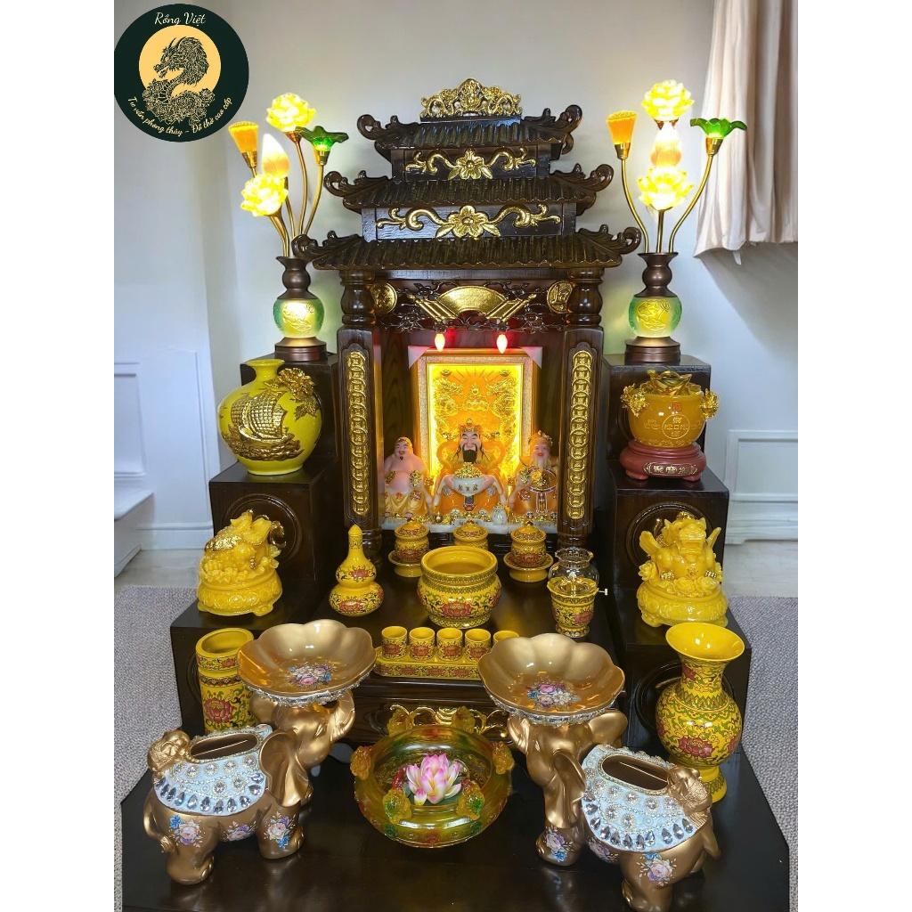 {RV} Sét ban thần tài 56 mái chùa RỒNG VIỆT, combo ban thần tài cao cấp , đầy đủ cho gia chủ