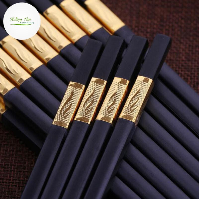 Bộ 10 đôi đũa khảm vàng phong cách Hàn Quốc - dài 27cm