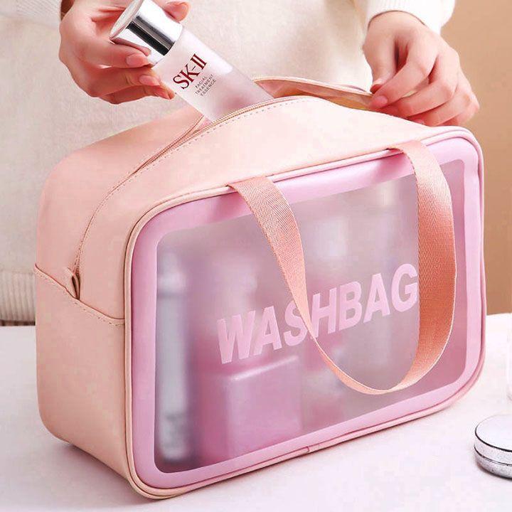 TÚI ĐỰNG MỸ PHẨM, ĐỒ TRANG ĐIỂM ĐI DU LỊCH WASHBAG TRONG SUỐT, CHỐNG THẤM NƯỚC HL008