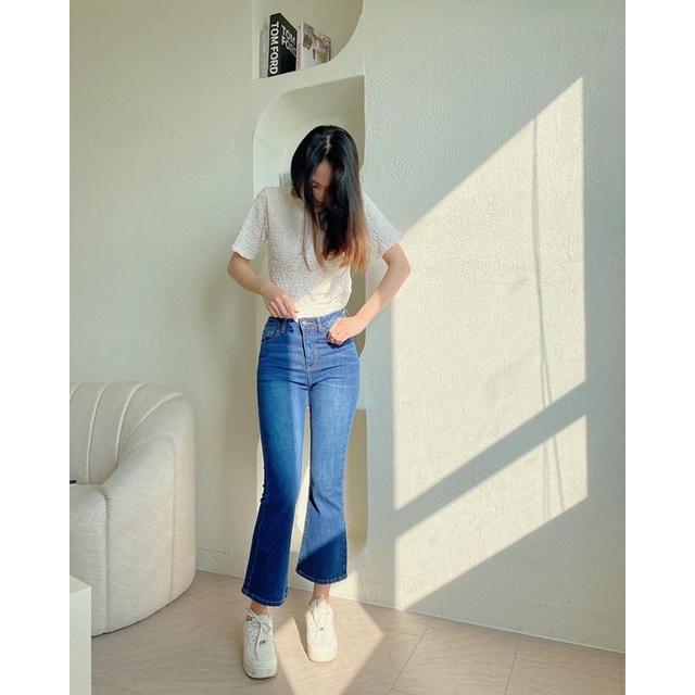 Quần Jean loe lửng nữ ống bass REVERCLOTHINGS Flare Jeans