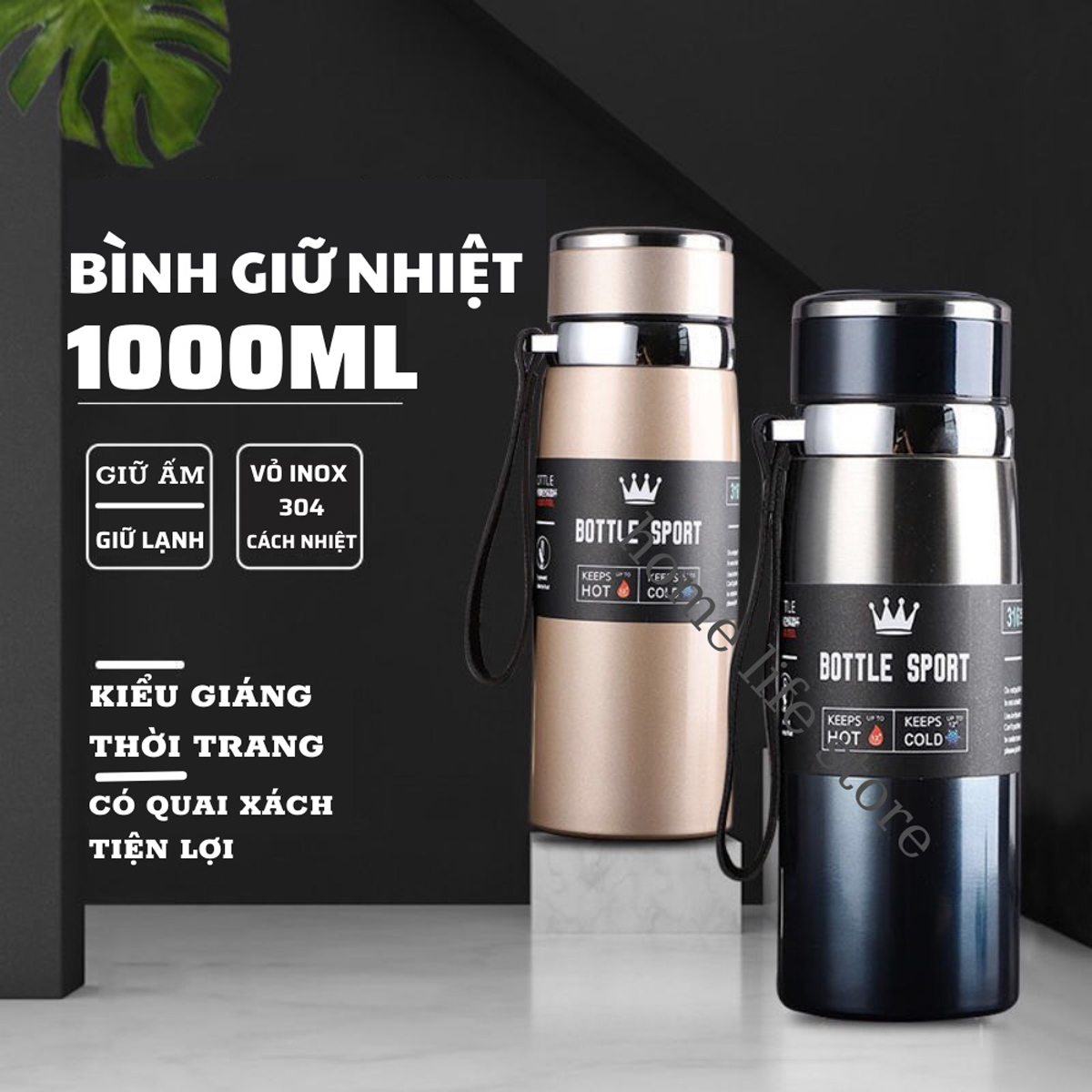 Bình Giữ Nhiệt Inox 304 Cao Cấp - YOGA QG, Bottle Sport, Thiết Kế Sang Trọng, Hiện Đại, Tiện Dụng, Có Lớp Tráng Bạc Giúp Tăng Hiệu Quả Giữ Nhiệt