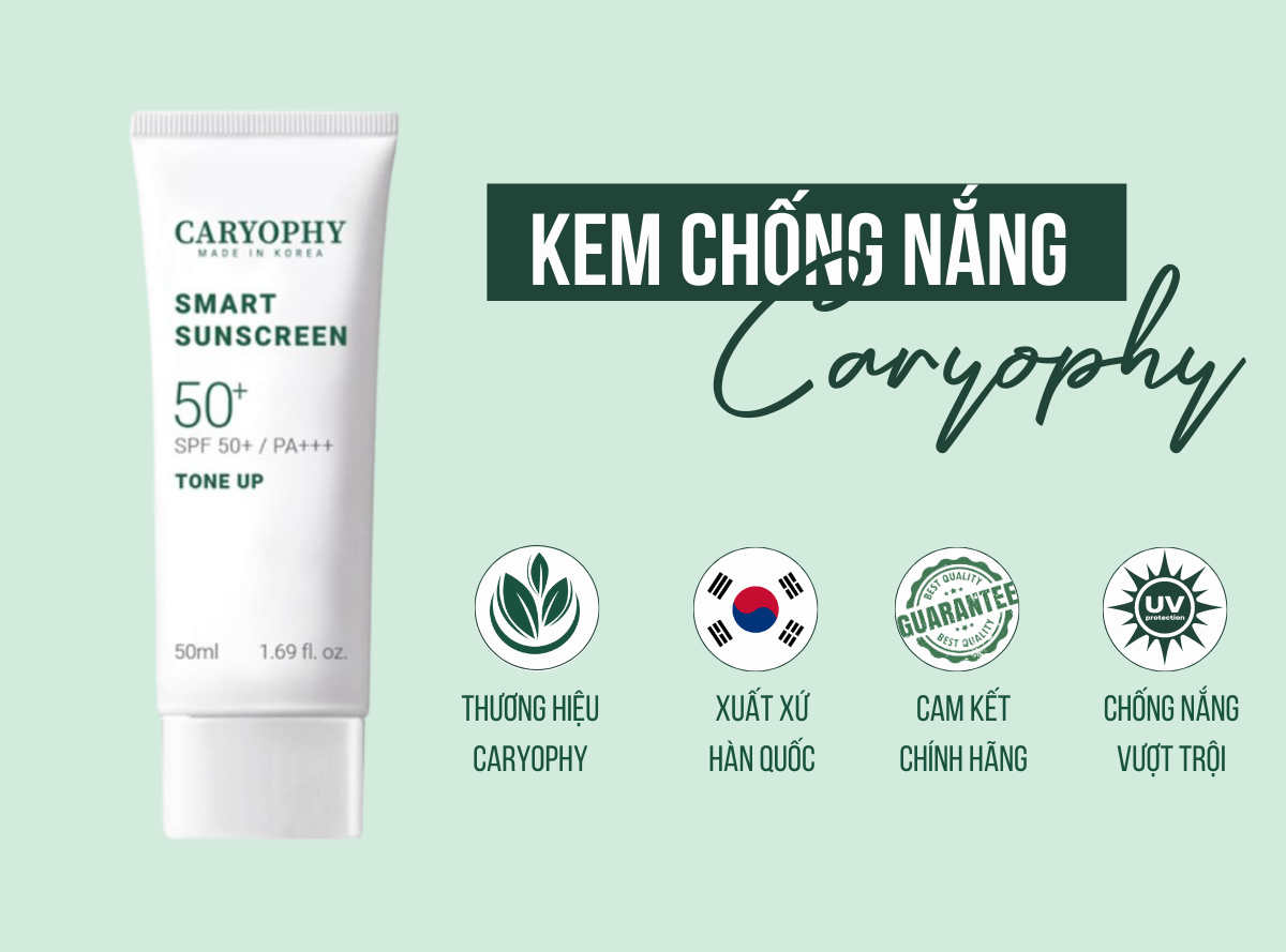 Kem chống nắng ngừa mụn nâng tone Caryophy Smart Tone-up Sunscreen CARYKCNNM