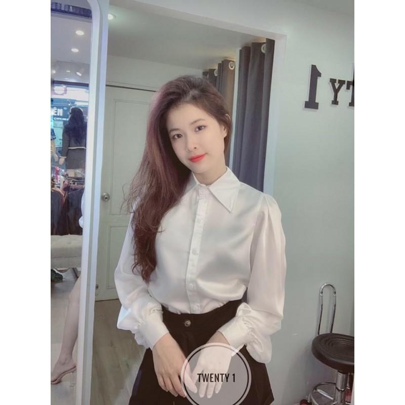 Áo sơ mi nữ, tay bồng-chất lụa mát