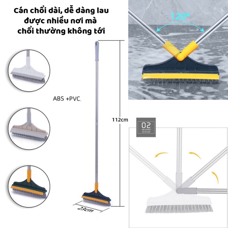 [HCM] Cây Chà Sàn Nhà Tắm Đa Năng 2 Trong 1, Chổi Cọ Sàn Và Gạt Nước ZA60 - Egreen Dùng 1 Lần