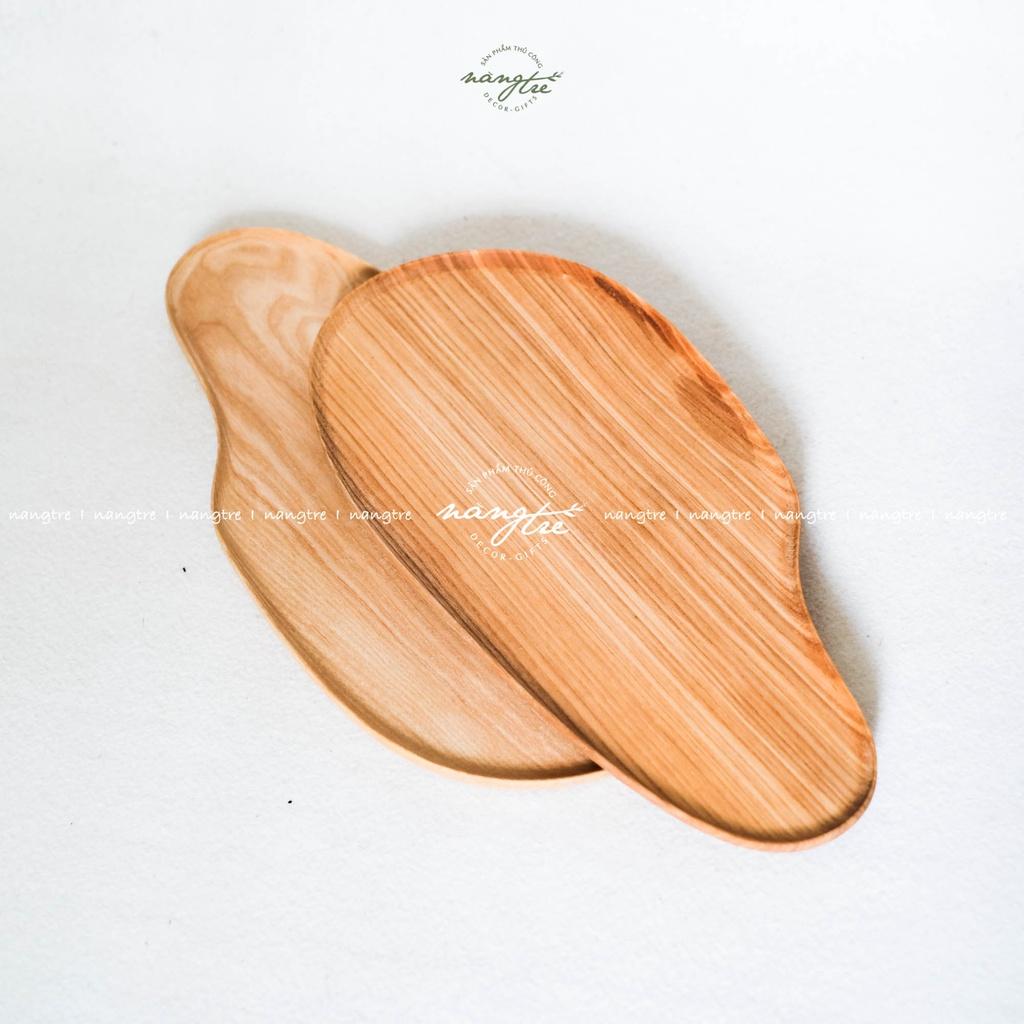 Khay gỗ hình trái xoài - khay gỗ đựng đồ ăn