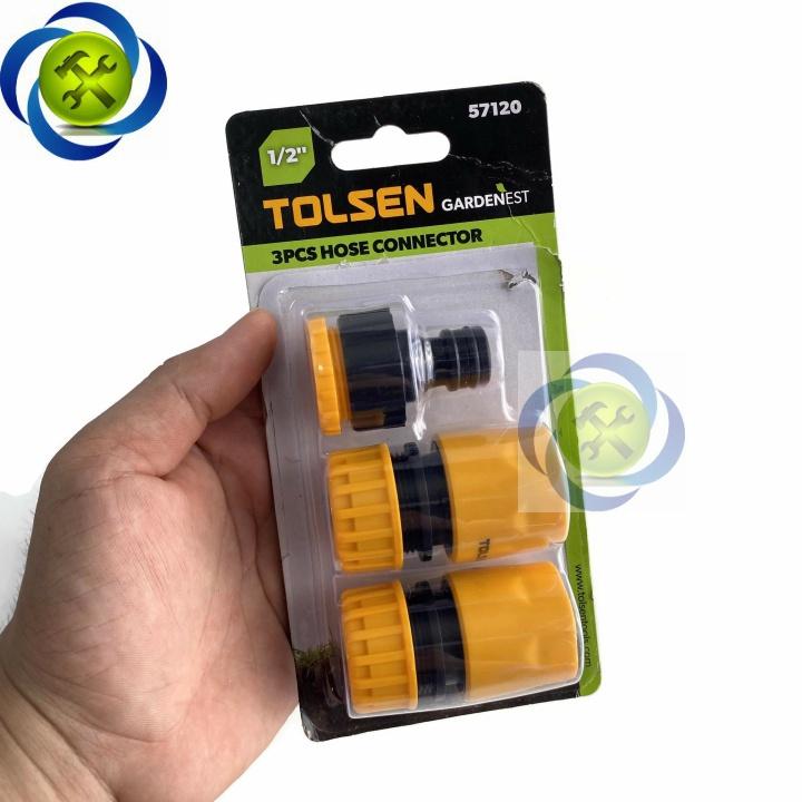 Bộ đầu nối nhanh ống nước Tolsen 57120 ( 3 cái /vỉ ) ống mềm 1/2