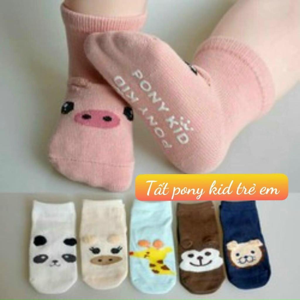 Tất, vớ Pony Kid, giày chống trượt, tất trẻ em chống trượt, hoa cúc, gấu xịn cotton co giãn