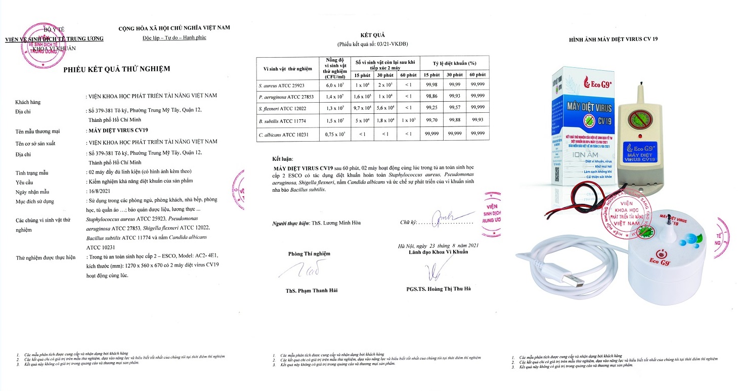 Máy tạo ION âm lọc không khí diệt 99,99% virus, vi khuẩn - CV19 ECO G9