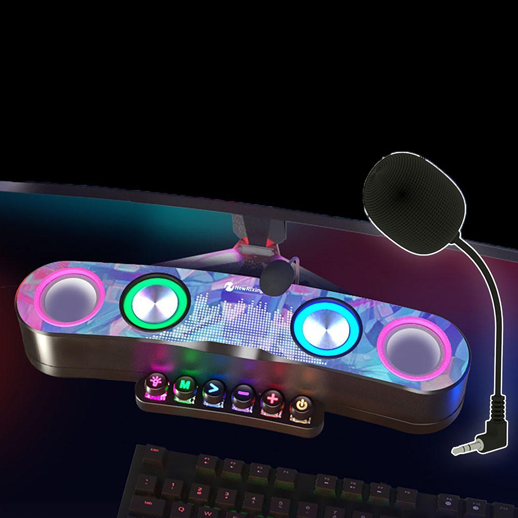 Desktop Sound Bar Internal Microphone 3.5mm Aux-In Connection for TV Laptop