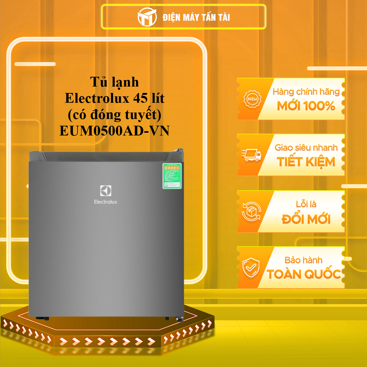 Tủ lạnh Electrolux 45 lít EUM0500AD-VN - Hàng chính hãng (chỉ giao HCM)