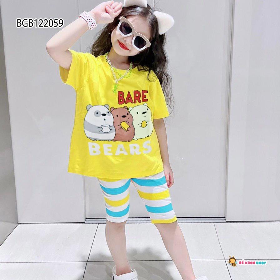 Bộ Lửng In 3 Gấu Dễ Thương Cho Bé Gái BXG095