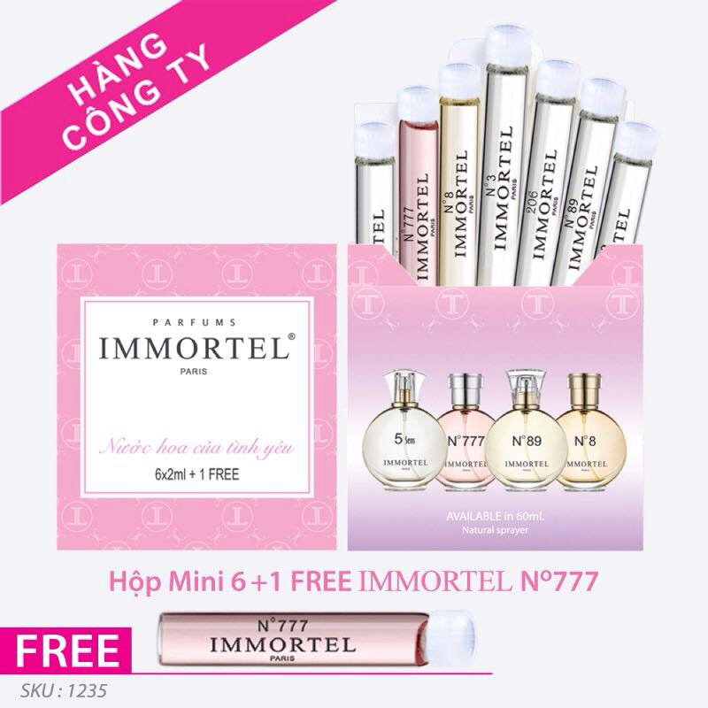 Bộ Nước Hoa IMMORTEL Mini 6 +1 Free No777 chai xức 2ml - Eau De Parfum