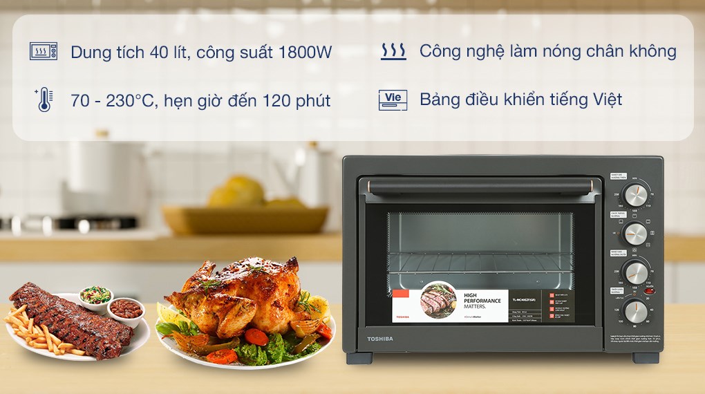 Lò nướng Toshiba TL-MC40EZF 40 lít - Hàng chính hãng
