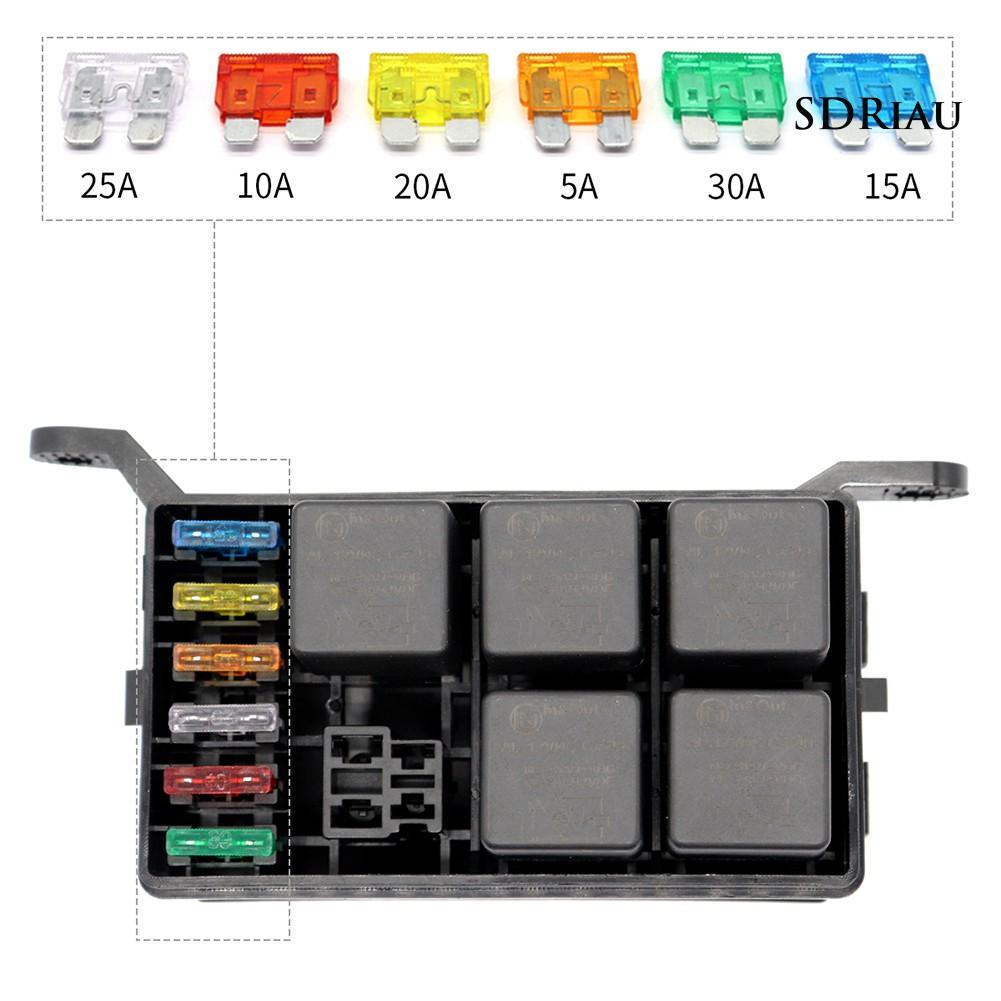 Hộp Cầu Chì 6 Chiều 12v Cho Xe Hơi