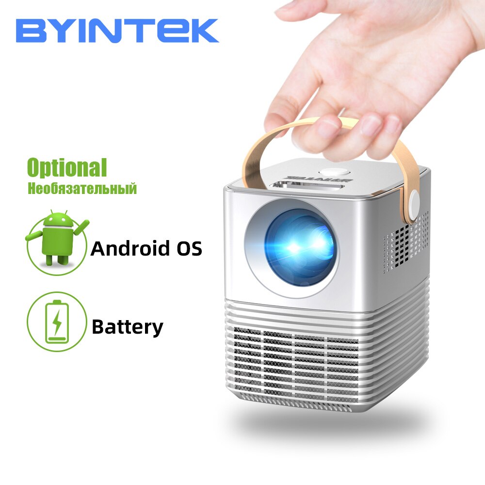 Máy chiếu Mini Thông minh Byintek 720HD, Android, tích hợp Pin - Hàng chính hãng
