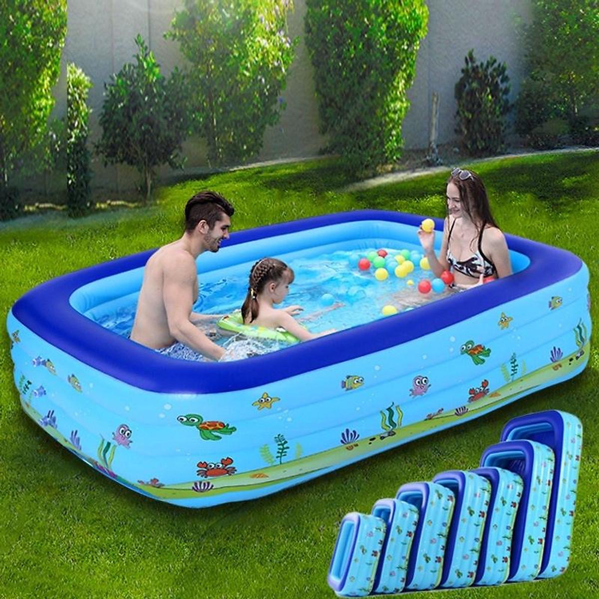 Bể bơi phao bơi cho bé 3 tầng đủ kích cỡ - loại 1m8 3 tầng
