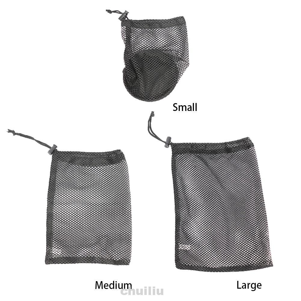 Set 3 túi lưới đựng bóng golf màu đen sức chứa lớn có dây rút