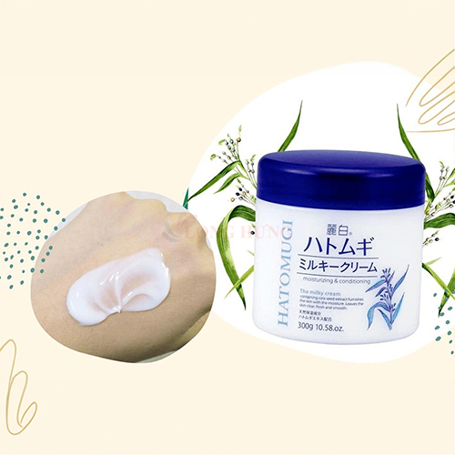 Kem dưỡng da Hatomugi Kumano Reihaku Moisturizing &amp; Conditioning Milky Cream (300g) - Hàng chính hãng
