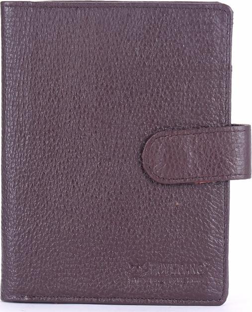 Ví đựng Passport Huy Hoàng bấm nút màu nâu-HT9109